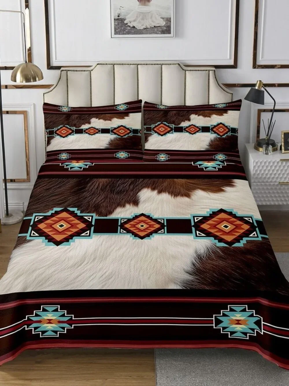 Western Quilt Set King Size Southwestern Bedspreads for Kids Boys Girls Teens Co